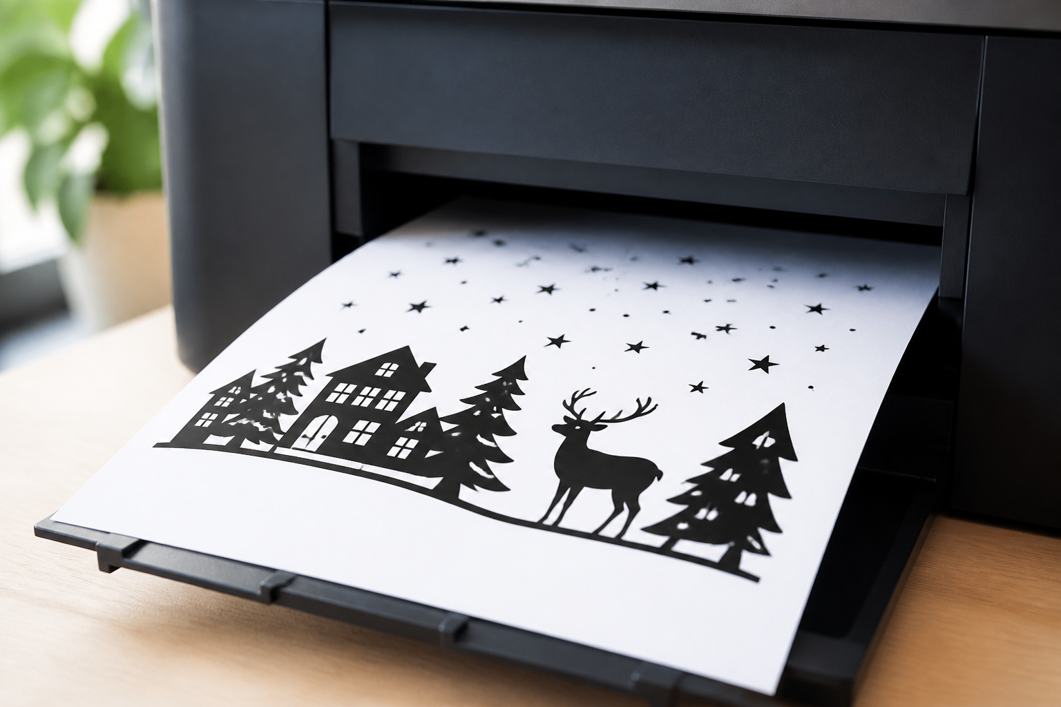 Fertige Fensterbilder Weihnachten Vorlagen beim Ausdrucken auf festem Papier