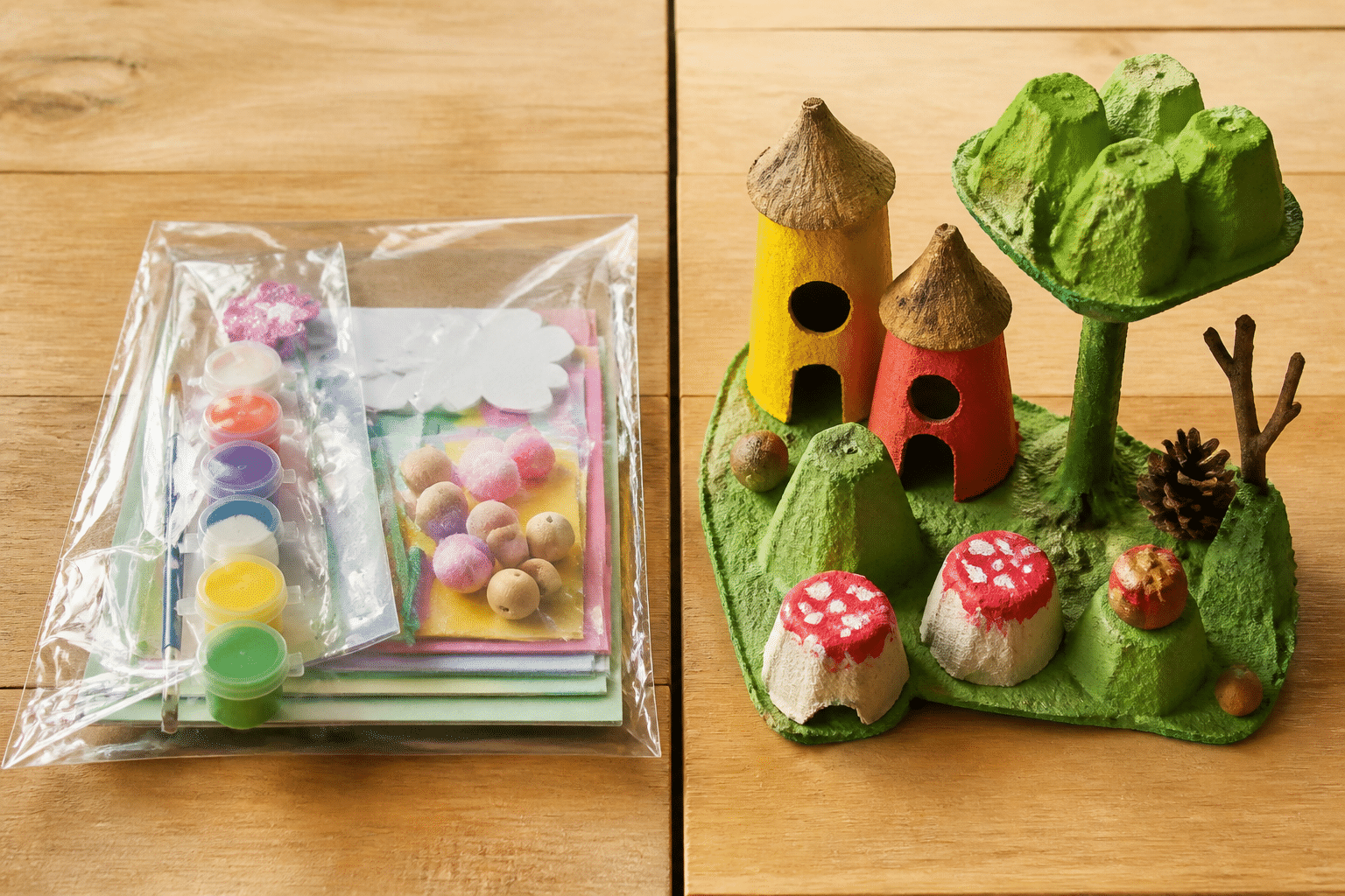 Nachhaltiges Basteln mit Kindern im Vergleich zu herkömmlichen gekauften Bastelsets aus Plastik